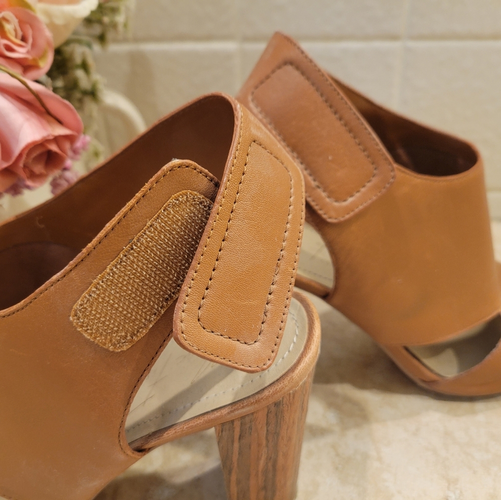 Marc Fisher Leather Open Toe Heels - Picture 6 of 6